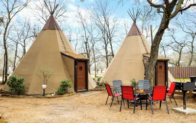 Tipis on the Guadalupe